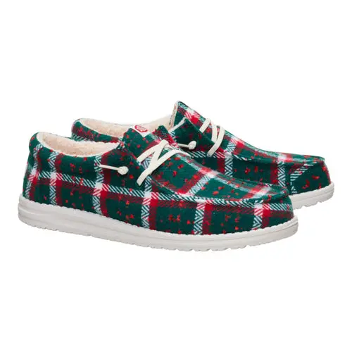 HEYDUDES Wally Confetti Plaid Cozy – Red / Green / Multi online