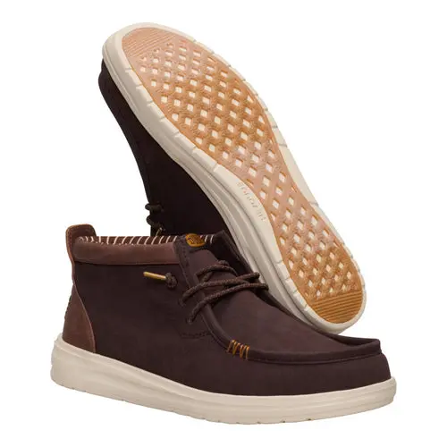 HEYDUDES Wally Mid Gripr Vin Classic – Mole Brown / Downtown Brown online