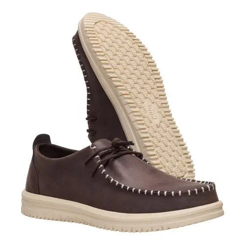 HEYDUDES Wally NXT Moc Leather – Mole Brown / Wood Ash online