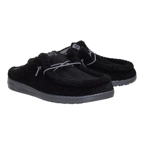 HEYDUDES Wally Slip Sherpa – Black online