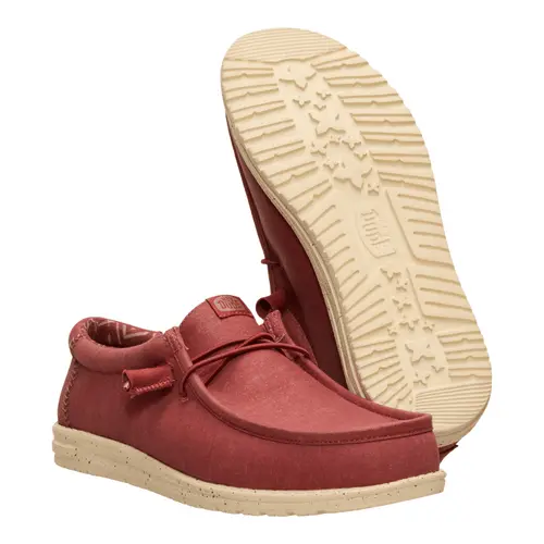 HEYDUDES Wally Stretch Canvas – Burnt Red / Boulder Tan online