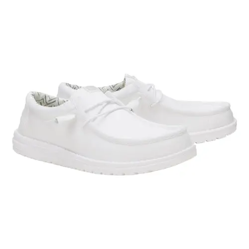 HEYDUDES Wally Stretch Canvas Wide – White / White online