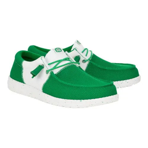 HEYDUDES Wally Tri Varsity Mesh – Green / White online