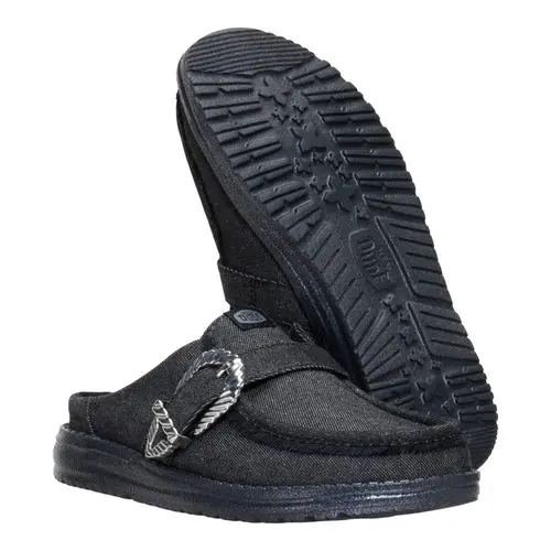 HEYDUDES Wendy Slip Buckle Denim – Black/Black online