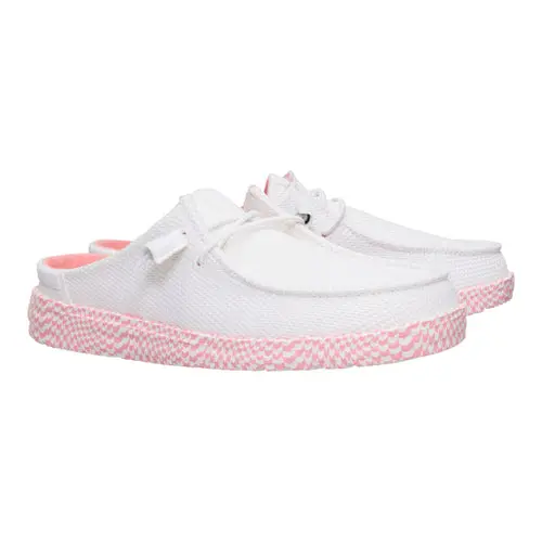 HEYDUDES Wendy Slip Warped Geo – White/Pink Lemonade online