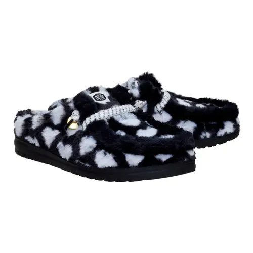 HEYDUDES Wendy Slipper Hearts – Black/White online
